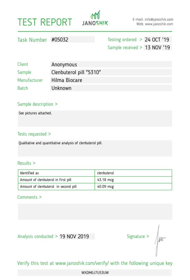 Clenbuterol 40mcg 100 Tablets