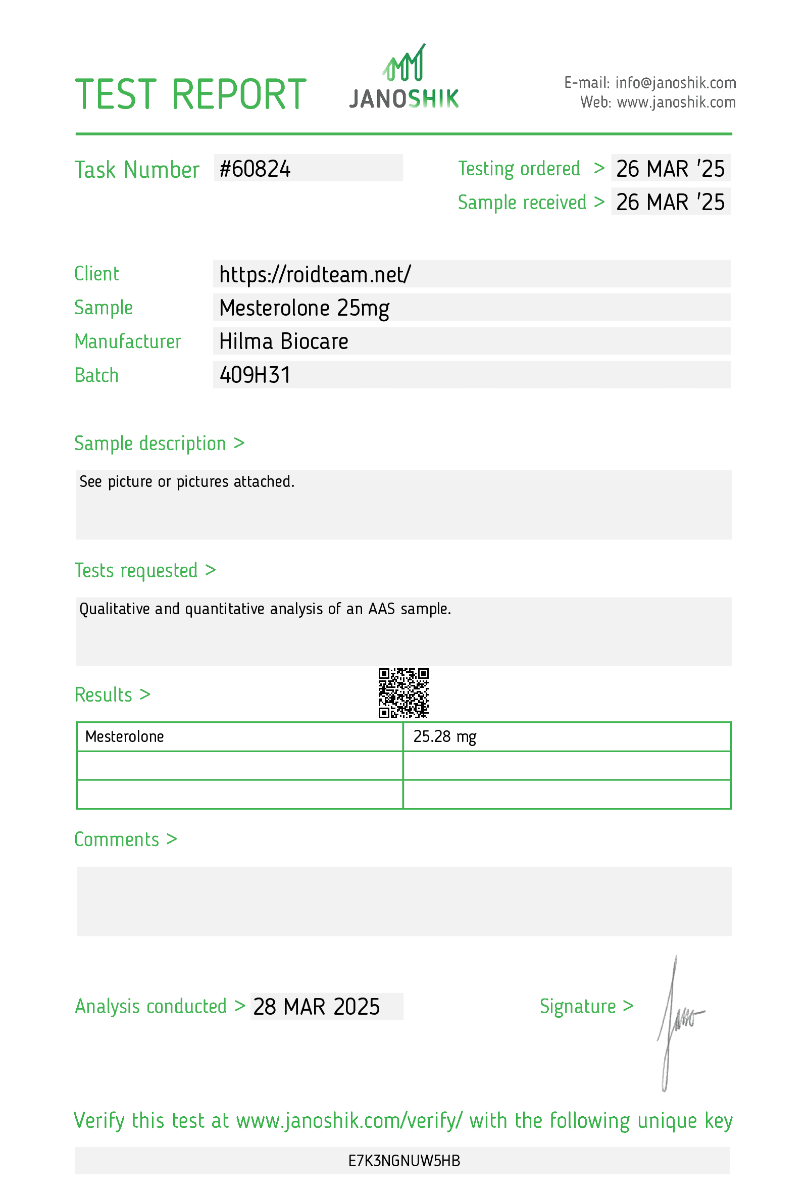 Mesterolone 25mg 50 Tablets