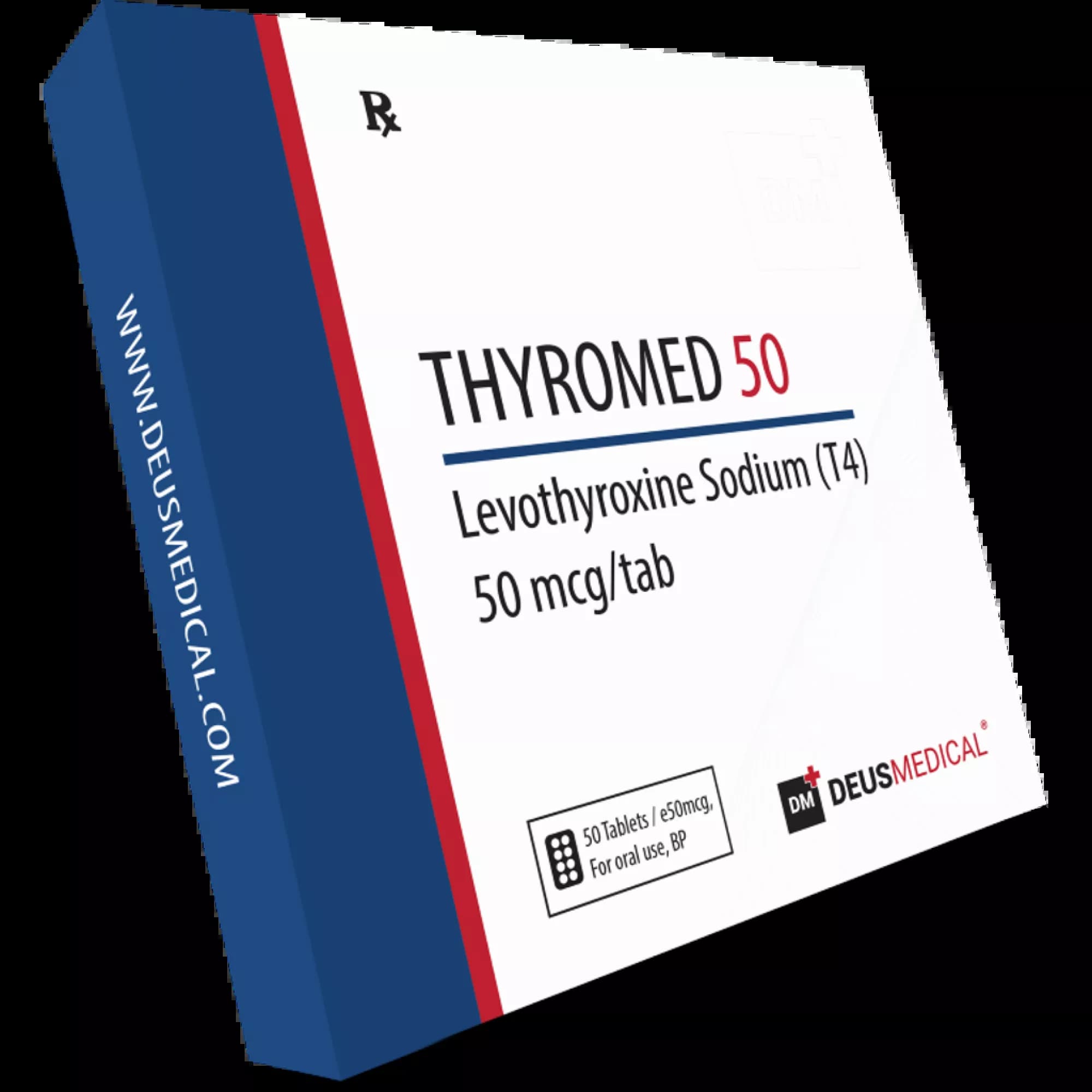 THYROMED 50 Levothyroxine Sodium T4 50mcg 50 Tablets