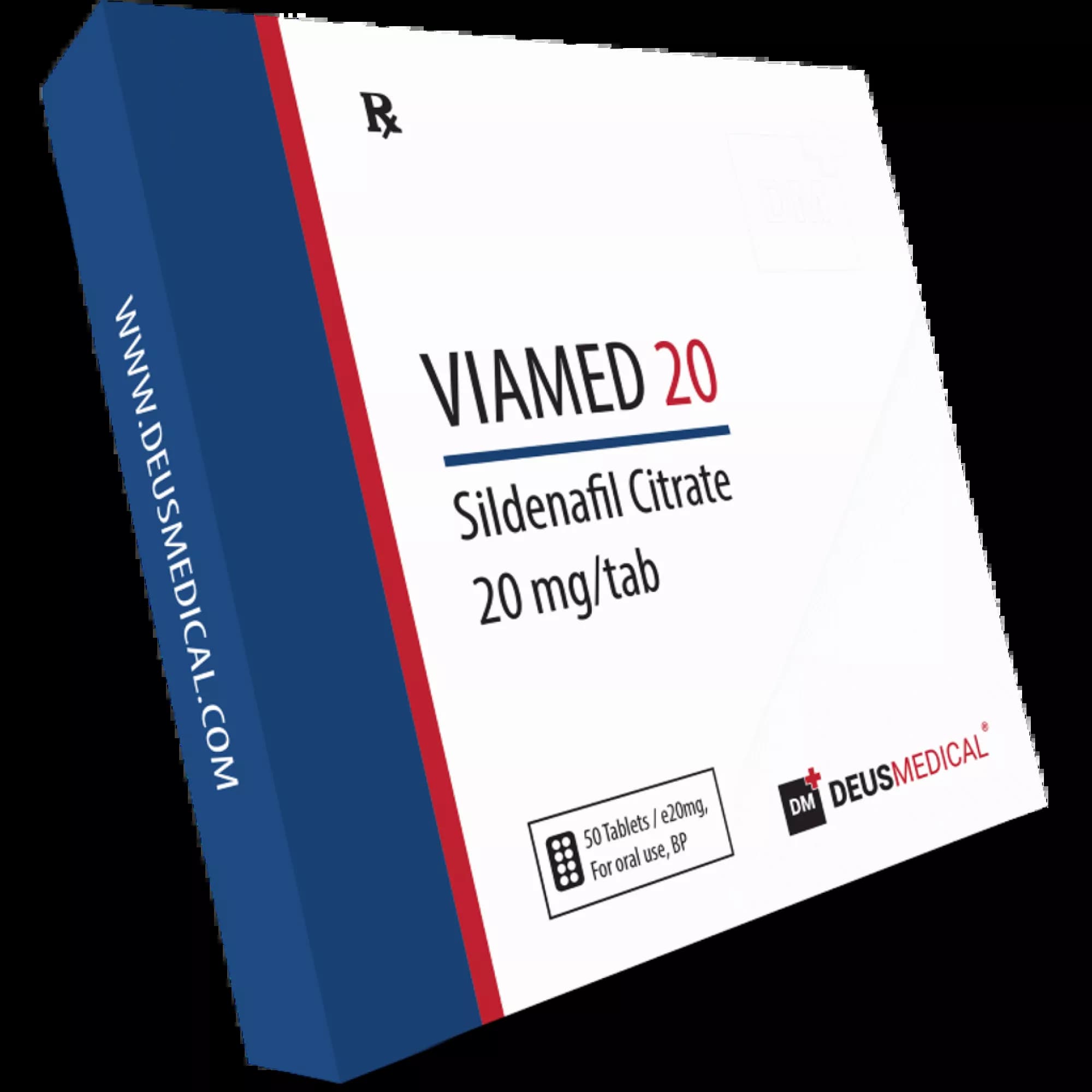 VIAMED 20 Sildenafil Citrate 20mg 50 Tablets